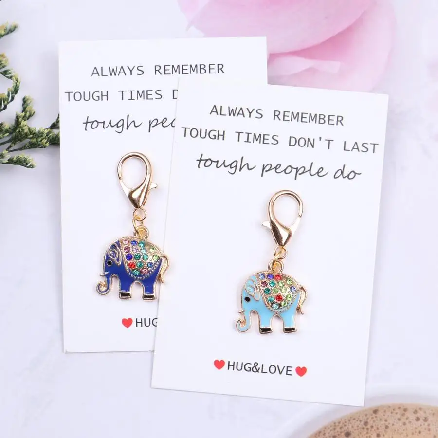 1/5/10/20/50/100pcs Elephant Keychain Set, Includes ''Hug&Love'' Encouragement Pocket Hug Token, Pocket Hug Gift Bag, Suitable f