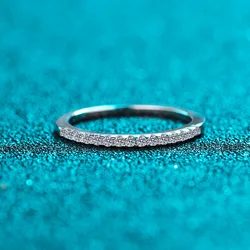 18K gold pt950 platinum inlaid moissanite row ring full diamond ring women's fashion personalized jewelry gift