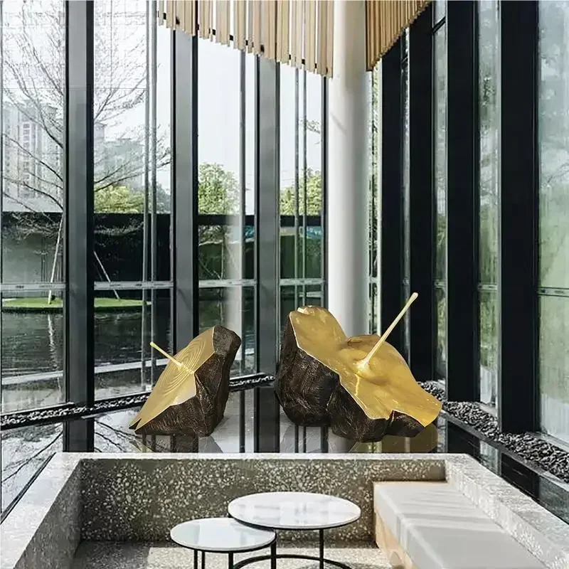 

Sales office Stairwell abstract water-shaped stone sculpture soft decoration hotel lobby floor-to-ceiling art installation