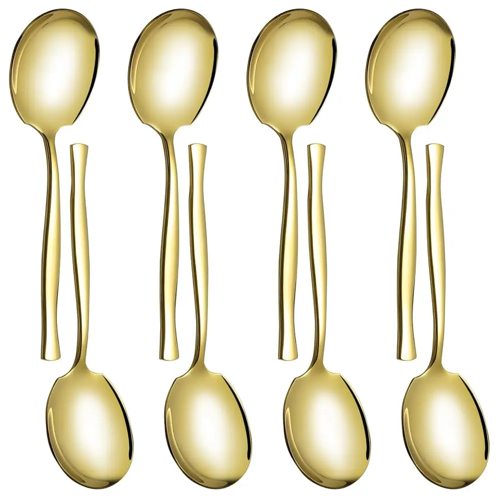 

8-Piece Stainl Steel Buffet Banquet Serving Spoons, Gold