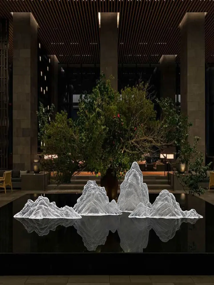 Transparent Rockery Sculpture Resin Decorations Villa Club Hotel Lobby Front Desk Model Room Sales Office Soft Decoration