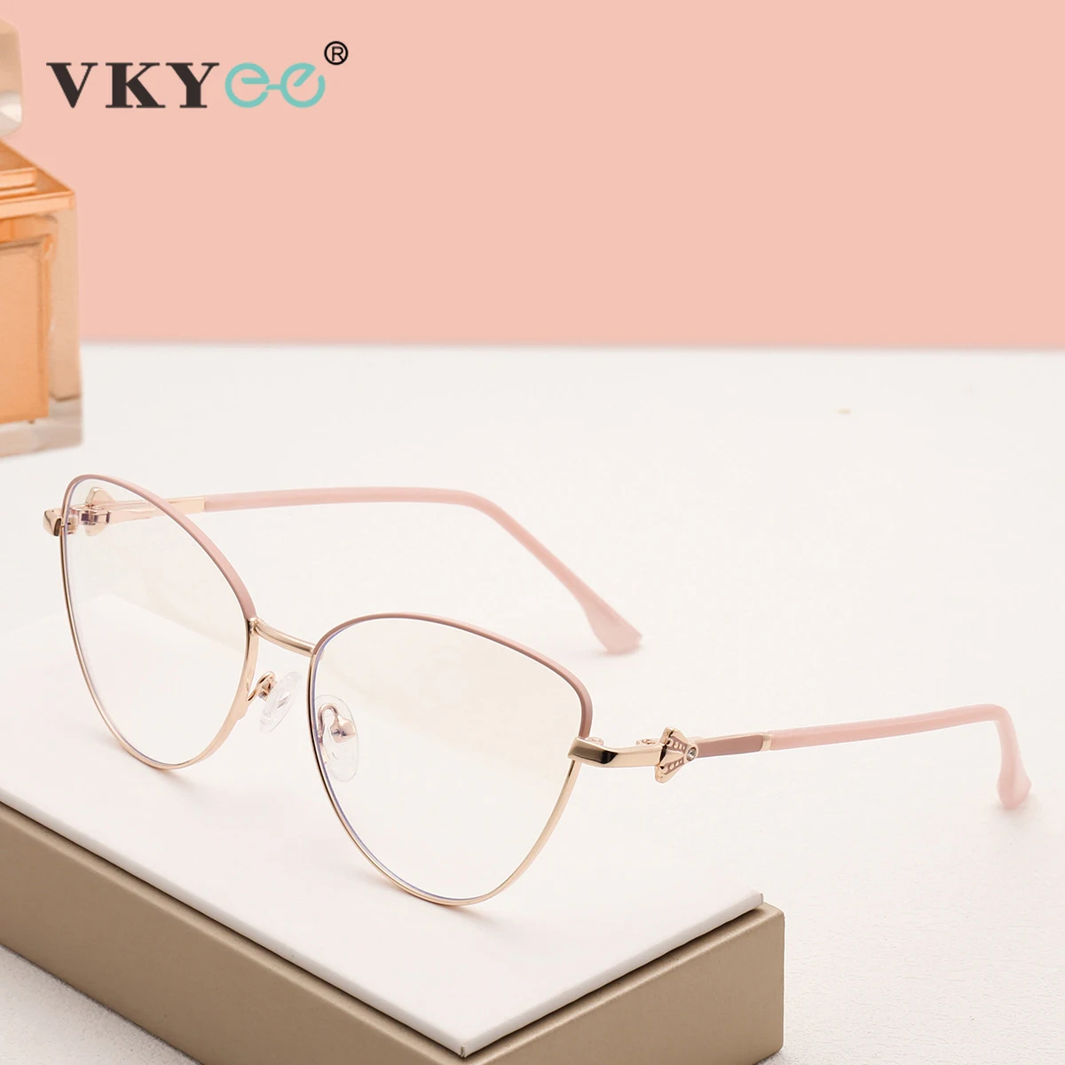 VICKY New Fashion Simple Cat's Eye Personalized Frame Design Women's Anti-Blue Light Reading Glasses Customizable Prescription