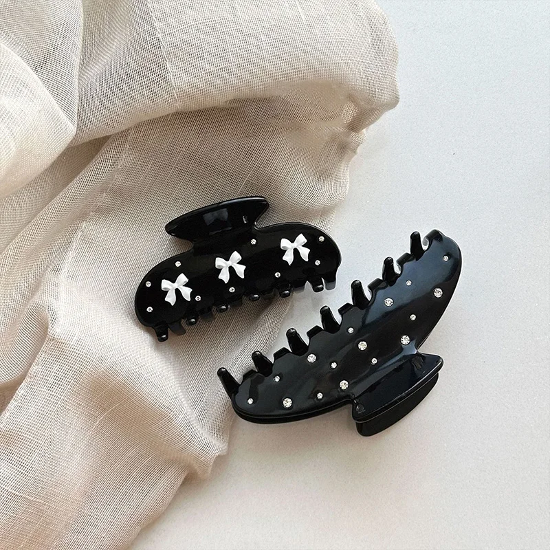 1pc new minimalist droplet shaped multi diamond hair clip, versatile and comfortable hair accessory, large shark catching clip