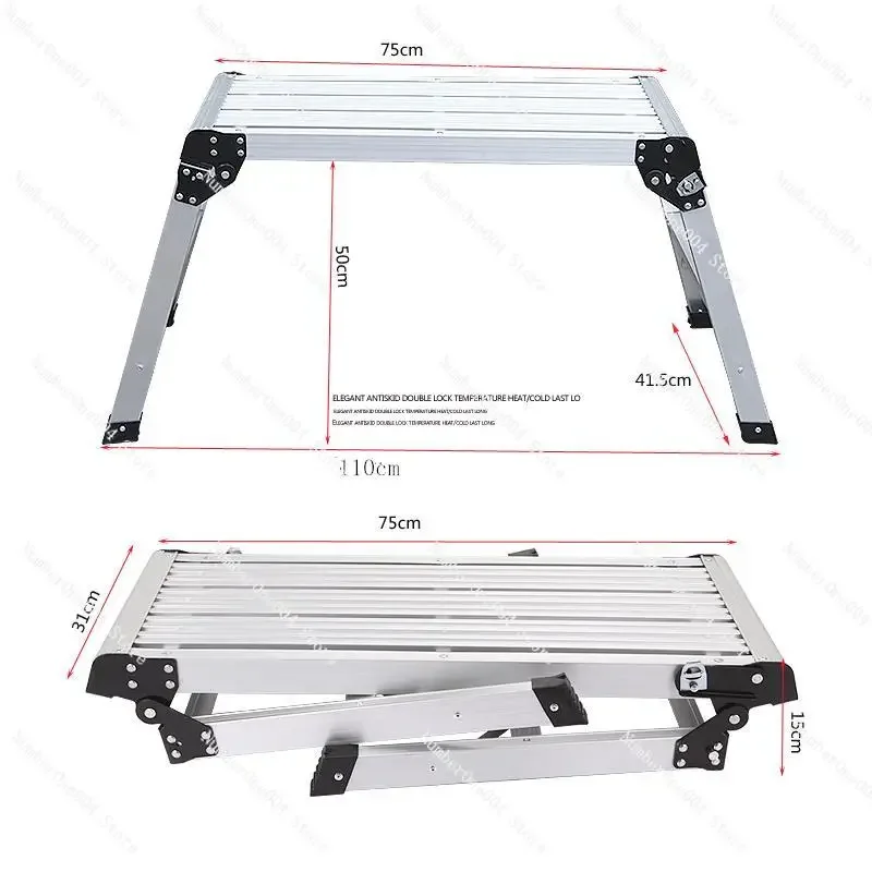 Krzesło trapezowe Stop aluminium Lekkie stołki schodkowe Drabiny schodkowe Mycie Czyszczenie Krzesło samochodowe Kąpiel Prysznic Podnóżek