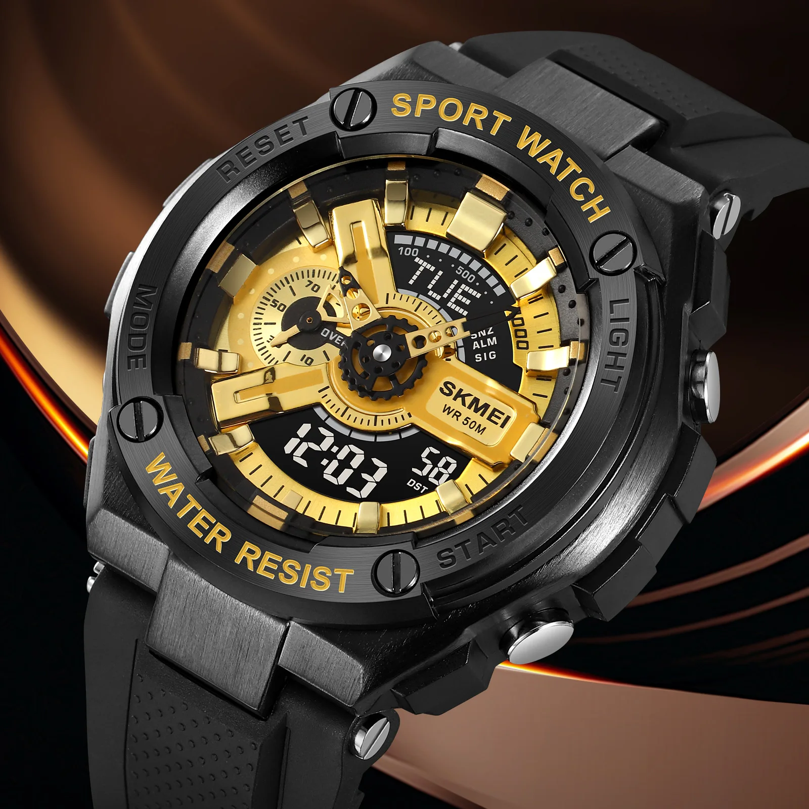 SKMEI 2101 Men\'s Sports Night Glow Waterproof Electronic Alarm Clock Multi functional Electronic Student Watch