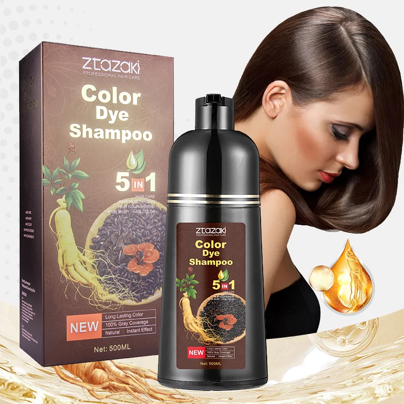 

Hair Color Shampoo for Gray Hair 500ml Instant Hair Dye Shampoo for Men & Women-5 in 1 Color Shampoo Lasting-Safe Easy to Use