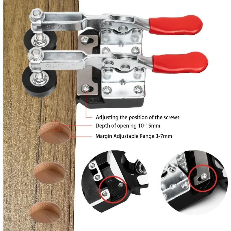 Scharniermalkast, scharniermal met dubbel klemontwerp, perforatorzoeker, houtbewerking gatboorgeleiderzoeker 35 mm