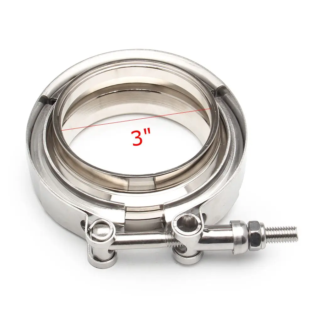 2" 2.5" 3" 3.5" 4" V-Band Clamp With Flange Male Female Fit for Exhaust System, Turbocharger, Downpipe, Muffler image 3