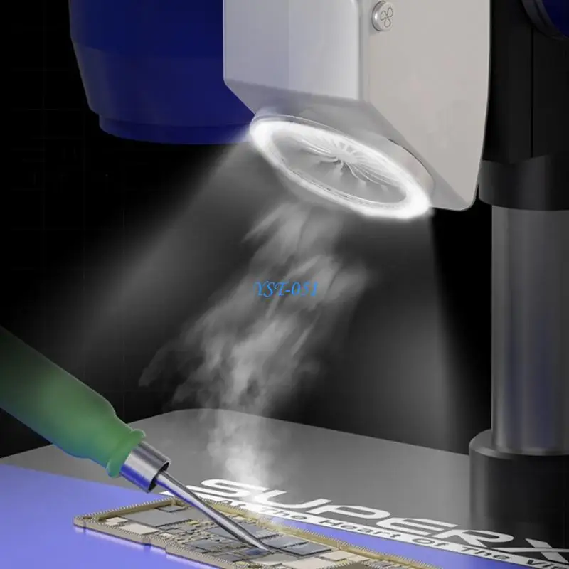 

E15A Smokes Exhaust Fan With Light For Use In Microscope&Phone PCB Repair Environment