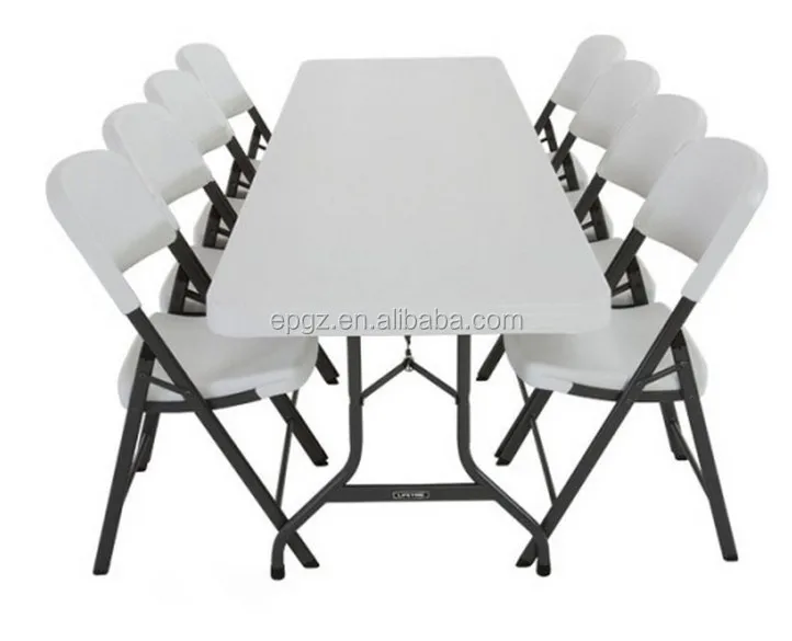 Modern Design Folding Cafeteria Table Chair Set, Folding Plastic School Canteen Table