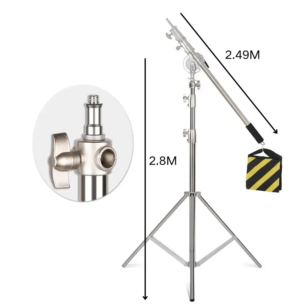 Light C Stand 2.8-4M Metal Tripod Crossbar Arm Magic Photography Equip Heavy Duty Studio Photo Accessory lighting Boom Arm