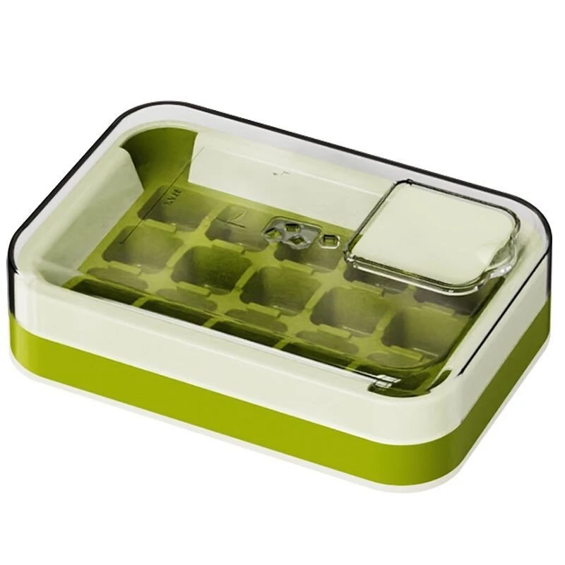 16-Cube Ice Tray, Food Grade, with Cover and Press Mechanism