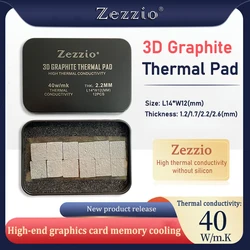 Zezzio-Tampon thermique en 2,4 3D, 40W/mk IC, refroidissement en graphène, mémoire 3090/3080, tampon de graisse en silicone pour GDDR6X VRAM