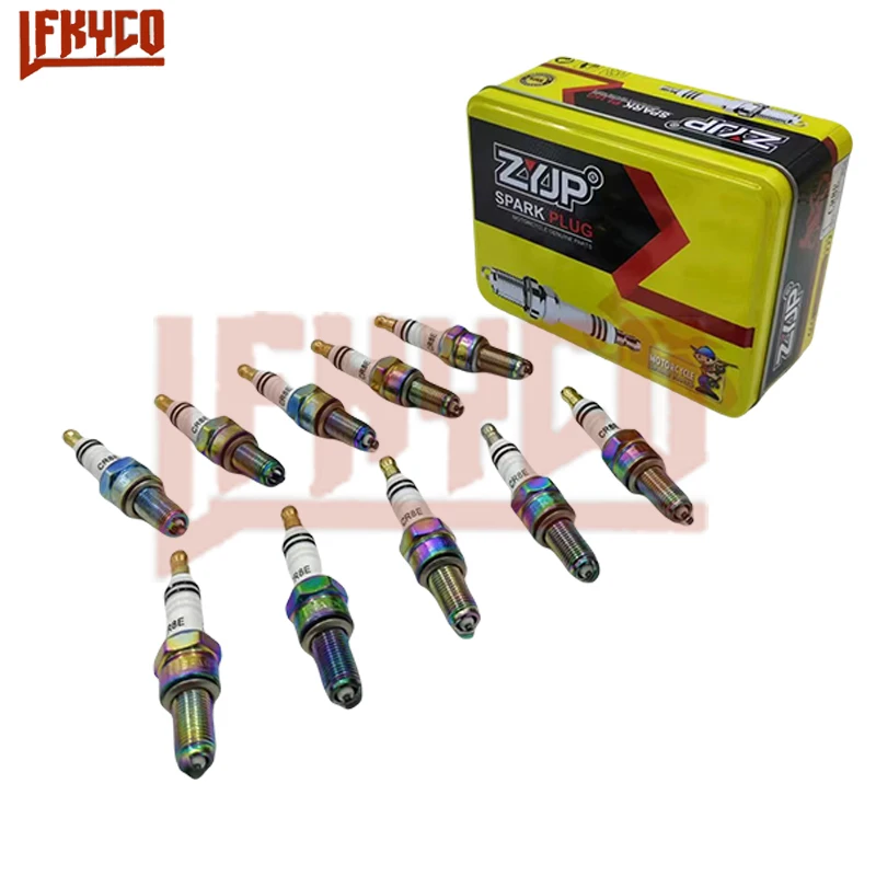 10PCS Spark Plugs Motorcycle CR8E Engine Spark Plug For CR8EB/CR8EK/CR8EVX/CR8EIX/CR9E/B8RTC Motorbike Accesories