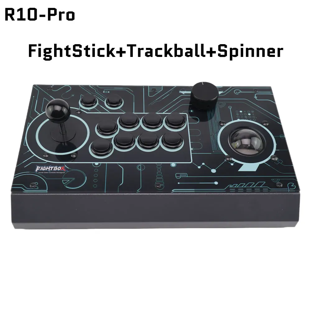 FightBox R10-PRO Arcade Fight Stick With Trackball&Spinner Retro Game Controller For PC/PS3/SWITCH