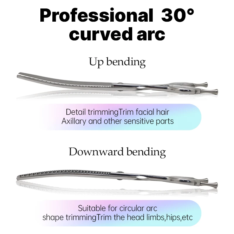Crane 7. 5Inch High-end Left Hand Pet Dog Grooming Scissors Dog Scissors Curved Chunker&Thinning&Magic Scissors Shears For Pet
