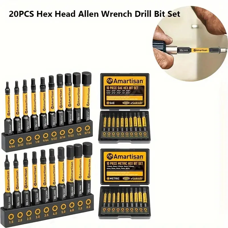 Magnética Hexagonal Chave de Fenda Bits Grupo s2 Alloy Steel Black Storage Box Extension Bit Adapter Kit 20 Pcs