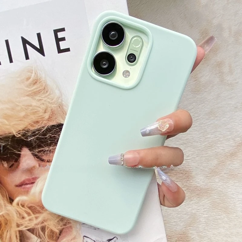 

For OPPO Reno 14 13 Pro Case Fashionable Solid Color Skin-friendly Liquid Silicone Cover For OPPO Reno14 Shockproof Bumper Funda