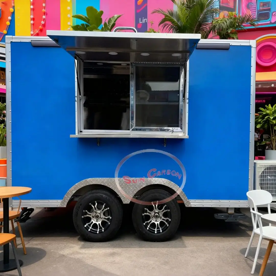 

US Standard Fast Van Design Mobile Kitchen Food Trailer Pizza Truck Concession with Full Kitchen for Food Business