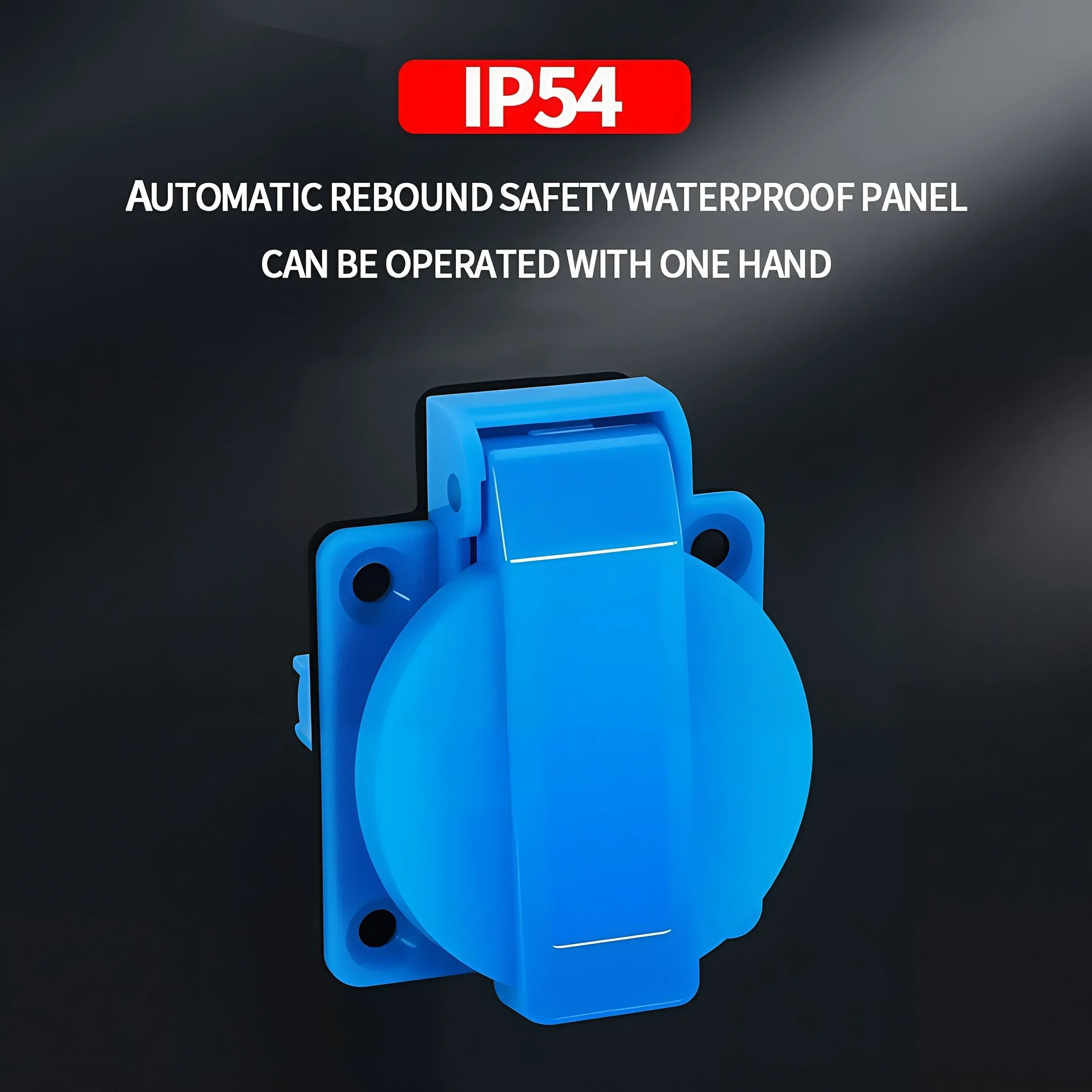 Heavy Duty 16A IP54 Waterproof Socket | 2-Pin Euro Plug with Locking Cover for Oil Rigs & Mining Equipment​