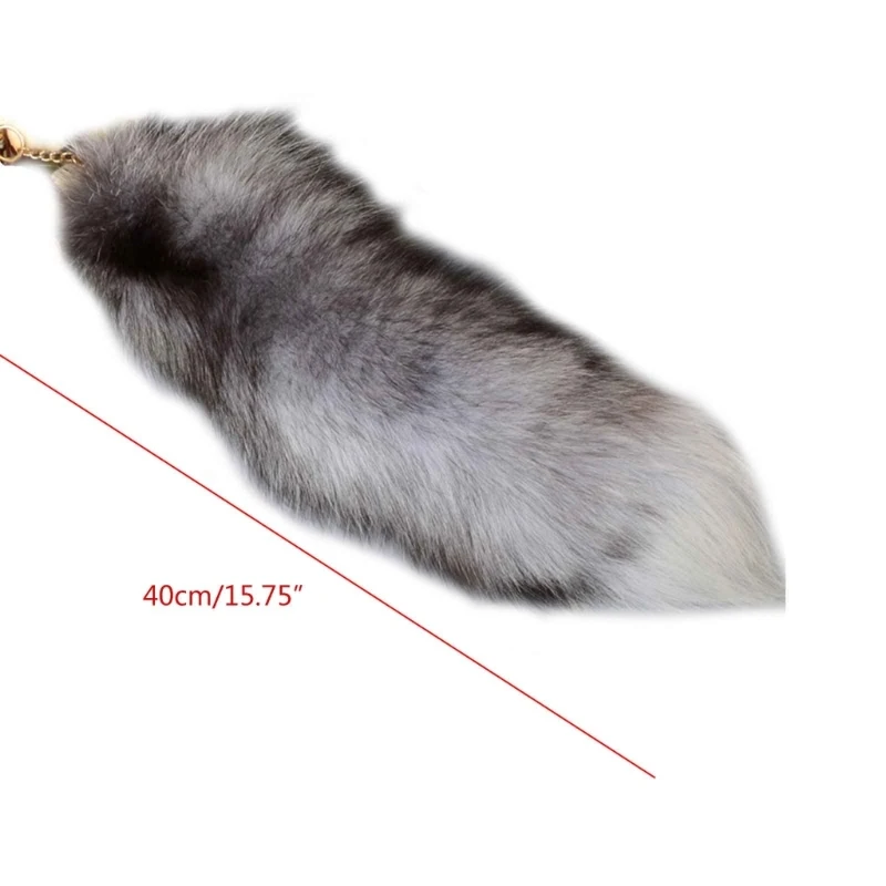 NONE Neue Wolf Fuchsschwanz Pelz Schlüsselanhänger Unisex Anhänger Auto Schlüsselring Halter Nette Schlüssel Ketten 7
