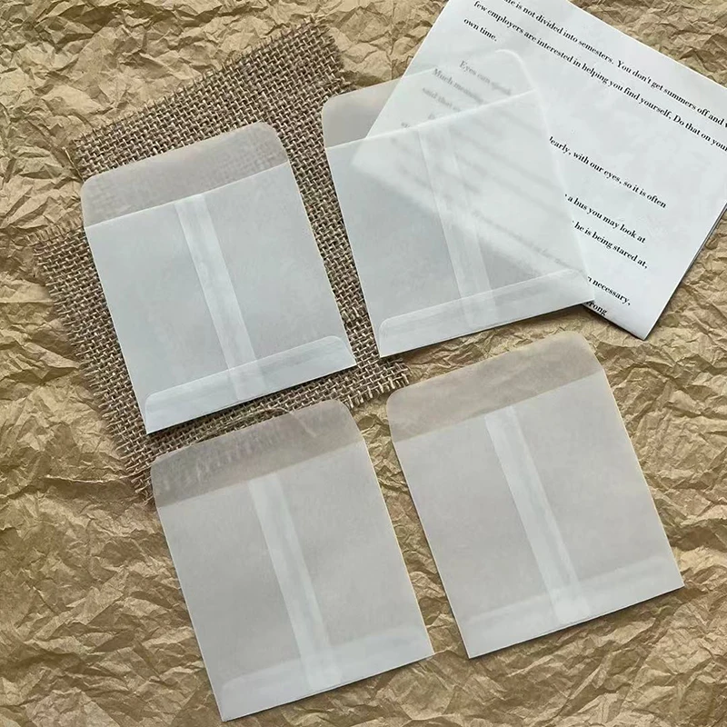 50pcs Blank Translucent Envelope for Message Cards Wedding Business Invitations Card Storage Jewelry Packaging Business Supplies