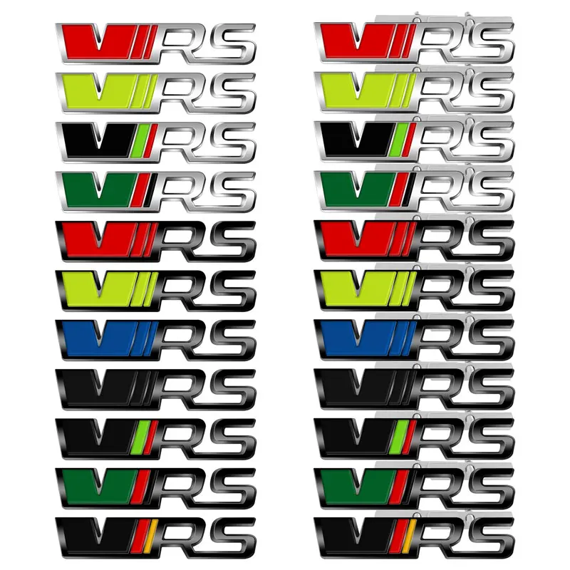 3D Chrom Metall Auto Styling VRS Logo Kühlergrill Emblem Aufkleber Für Skoda Octavia Fabia Rapid Superb Kodiaq Hinten Stamm Dekor