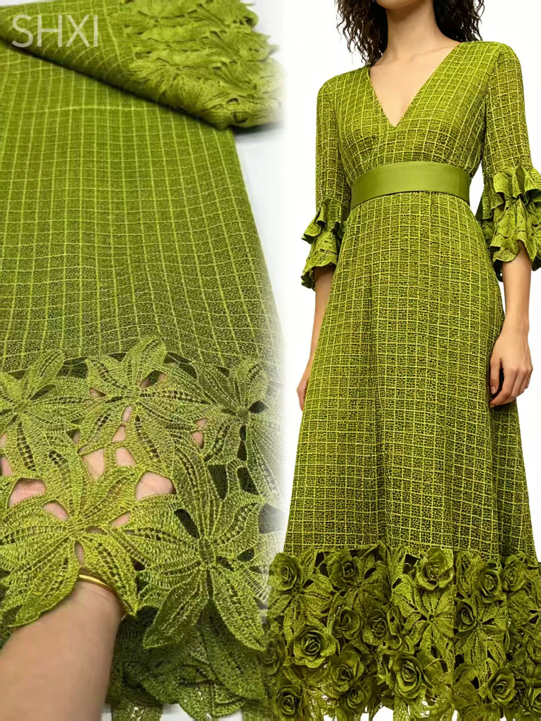 

African Guipure Cord Lace Embroidery 2026 Nigerian Multicolor Sequins Water Soluble Lace Fabrics French Mesh Fabric For Wedding