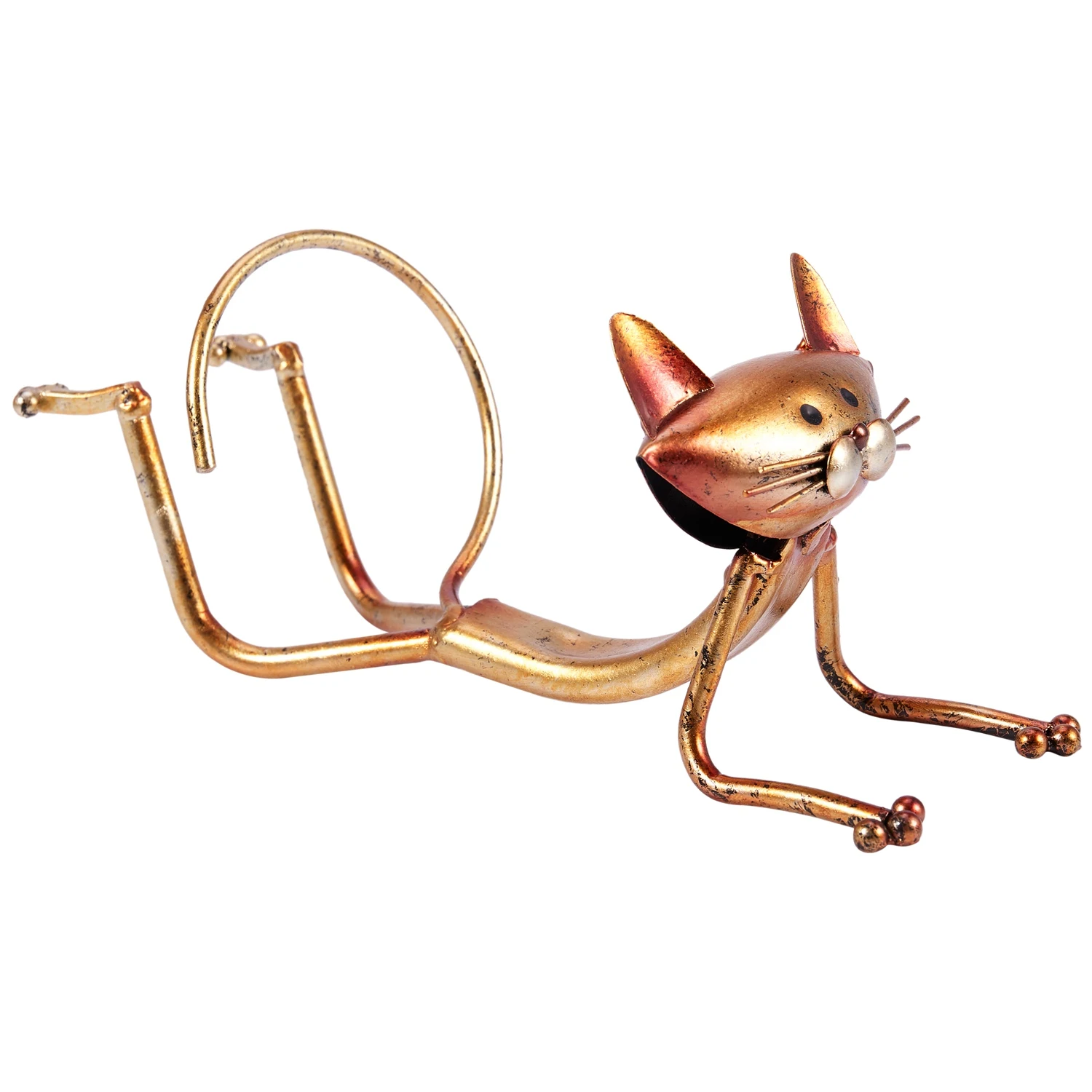ABSJ-Yoga Cat Wine Rack Metal Wine Holder Wine Shelf Sculpture Practical Sculpture Home Decoration Interior Wine Stand Crafts view 5