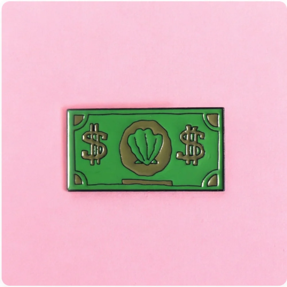 Funny Comedy Anime Dollar Money Credit Card Enamel Pins Cartoon Anime Inspiration Metal Brooches Decorative Lapel Badges Jewelry