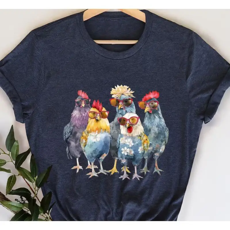 Sale Funny Chickens T Shirt Animal Farm For Women Cute Farmer Sh