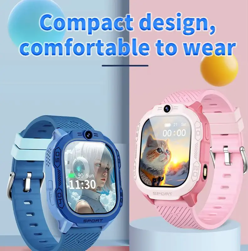 T70 Kids Smartwatch with SIM Card, GPS Tracking, Video Call, Waterproof, Parental Remote Monitoring, Perfect Birthday Gift