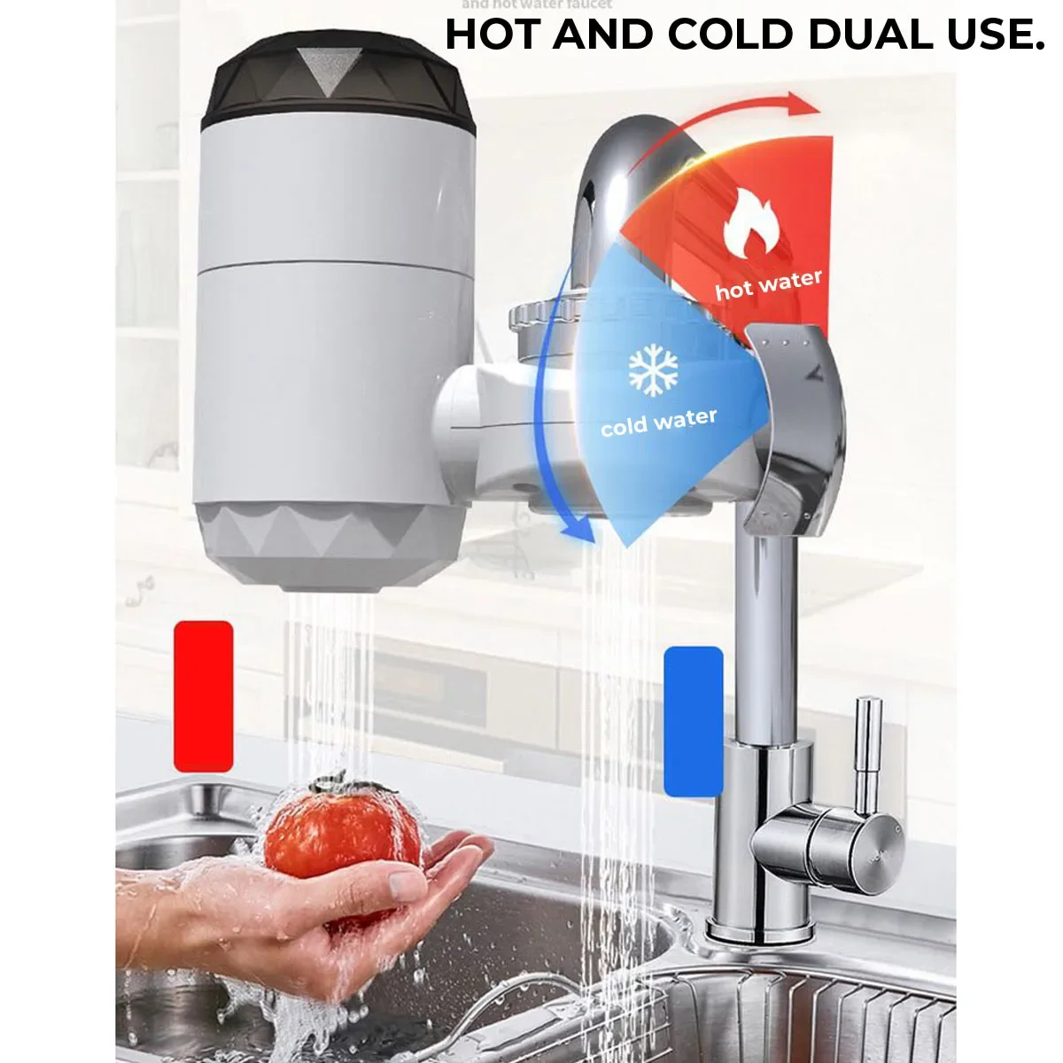 

3000W LED Display Electric Kitchen Water Heating Tap Instant Hot Water Faucet Heating Tankless Water Heater