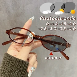 Ultra Light Small Frame Near Sight Glasses Spicy Girl Style Photochromic Myopia Glasses Color Changing Outdoor Eyeglasses