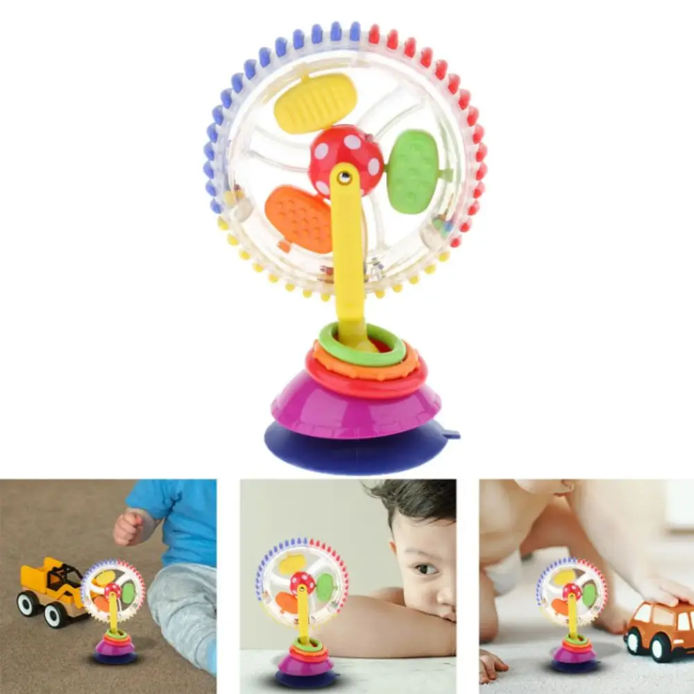 Moulin à vent rotatif à ventouse 360, roue en plastique de petite taille, jouet pour bébé, apprentissage précoce, perle de couleur, jouet de 0 à 12 mois