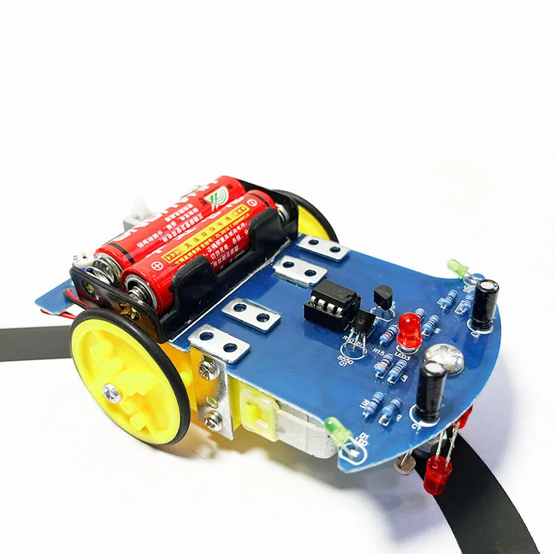 D2-7 Smart Car Project Kits Line Following Robot Intelligent Tracking Car Kit Welding DIY Electronic Parts