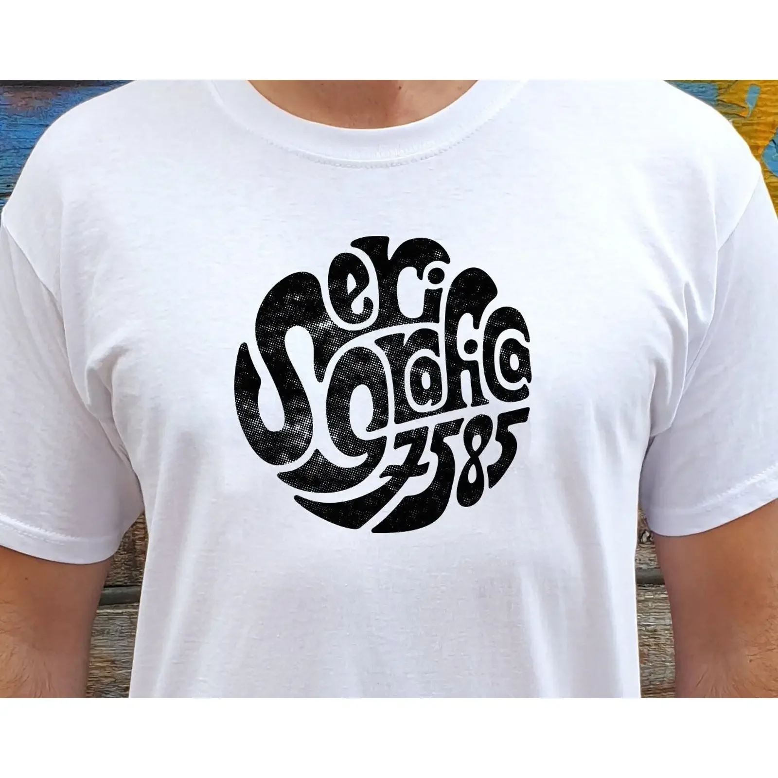 Serigrafica7585 Psychedelic Roundel Logo T Shirt vintage Washed designer clothes Slightly Casual Comfortable Breathable fashion