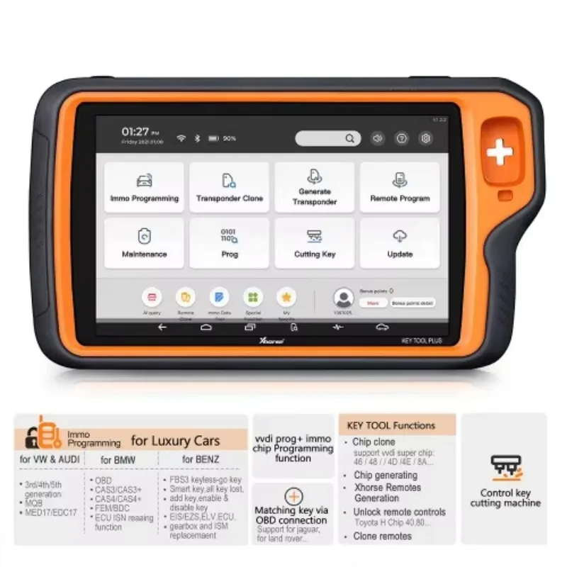 All-in-One Car Key Programmer Tool Advanced Global Version with Free Unlimited MB Token ID48 96bit 3 Tokens Included