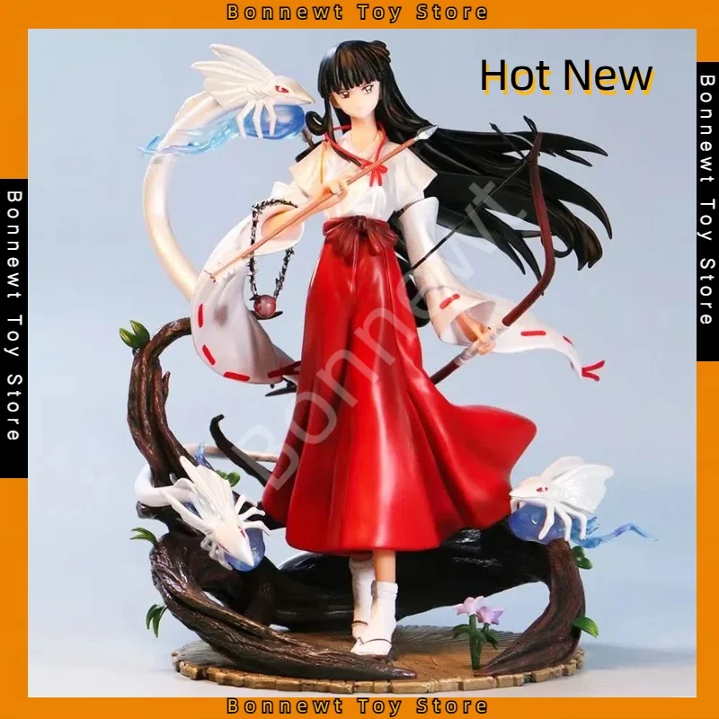 

New 27cm Inuyasha GK Fire Phoenix Platycodon Miko standing statue scene model ornament boxed figure