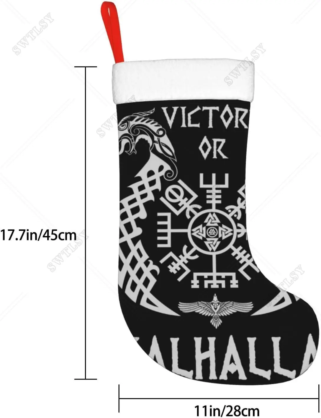 Vikings Norse Mythology Pagan Symbol Christmas Stocking, Gift Decoration Socks, Christmas Tree Holiday Party Decoration