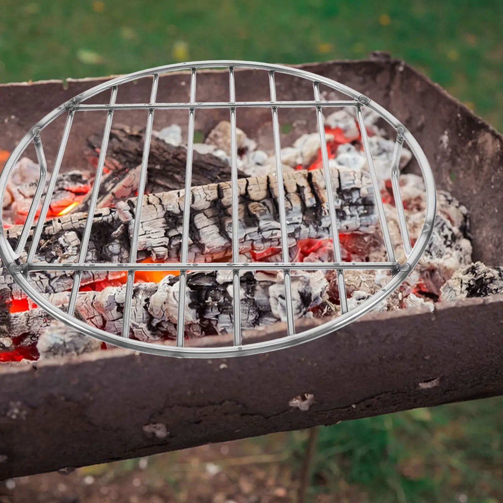 

Сменная круглая решетка для гриля из нержавеющей стали с ручкой для приготовления курицы, рыбы, пароварки, многофункциональная подставка