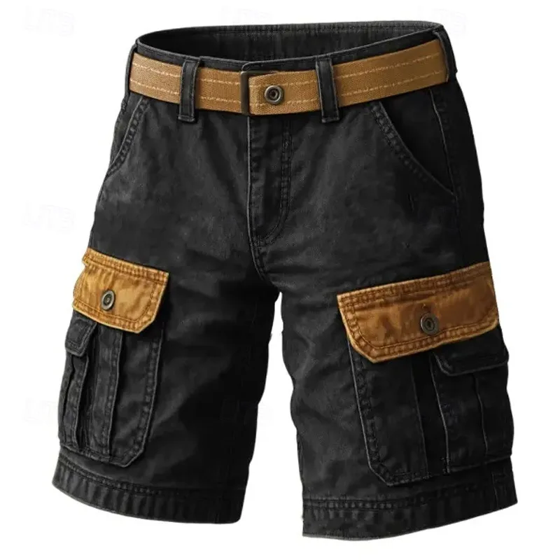 Men's Pure Cotton Washed Multi-pocket Cargo Shorts Summer Casual Soft Cotton Everyday Shorts