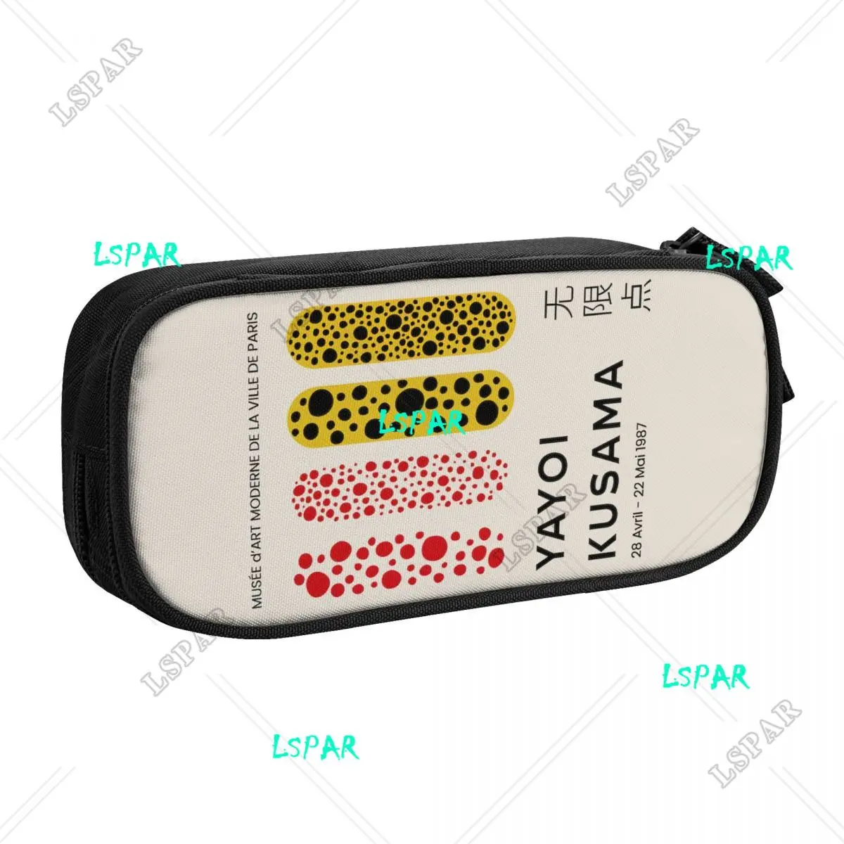 Yayoi Kusama Abstract Art Korean Pencil Case Girls Boys Large Capacity Pencil Bag Pouch Students Stationery