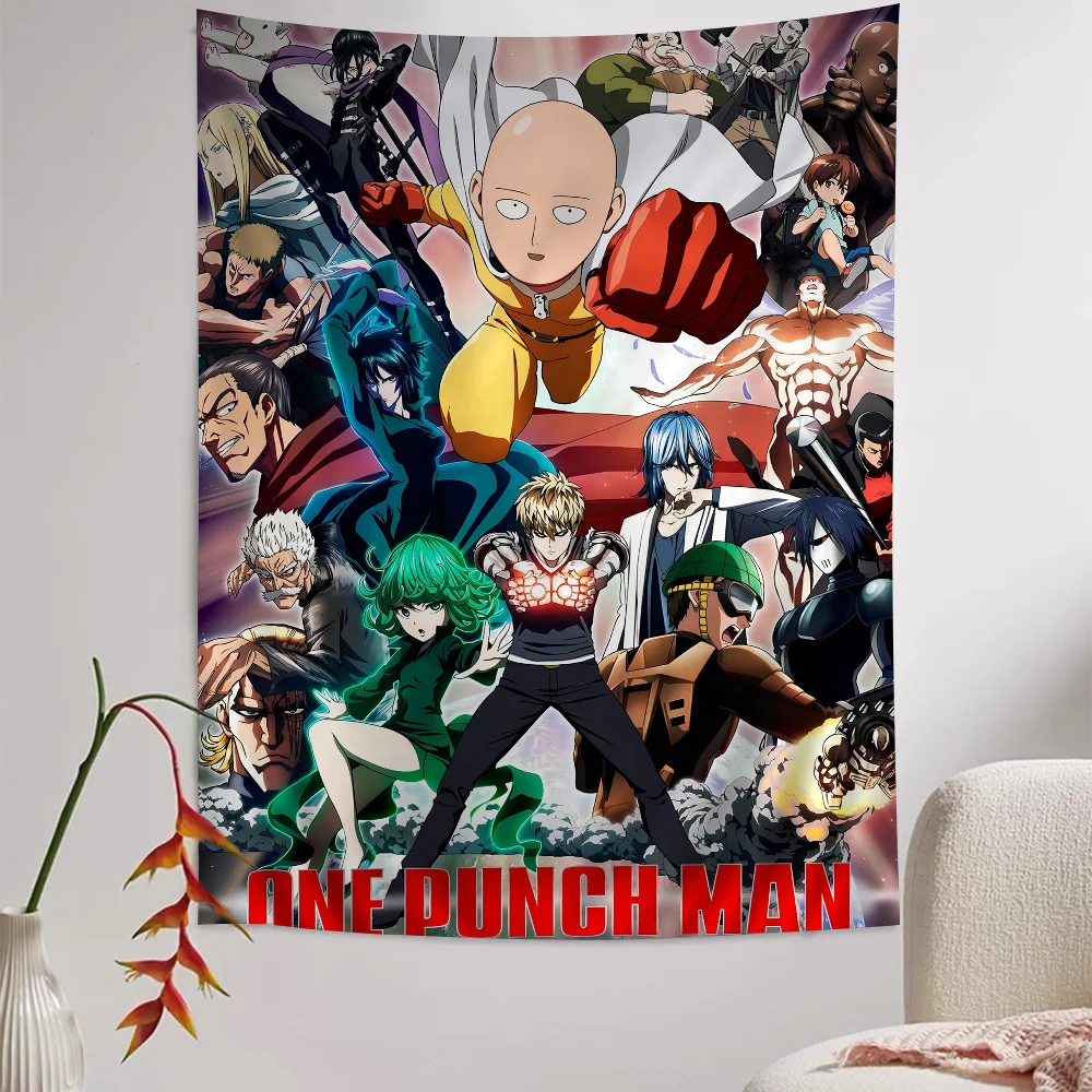 One Punch Man Saitama Cartoon Tapestry Art Science Fiction Room Home Decor Wall Hanging Home Decor