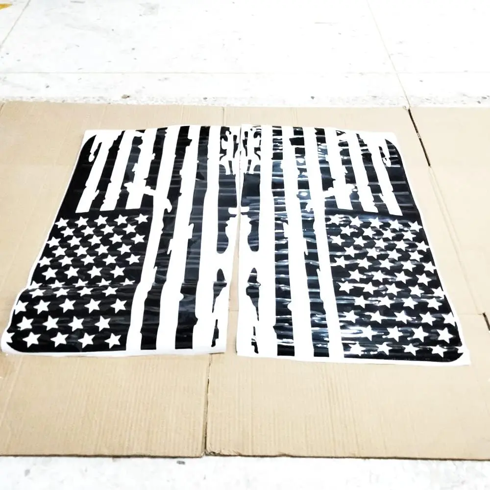 Black Rear Window Stickers USA Flag Graphic Decal For Jeep Wrangler JL 2018-2021