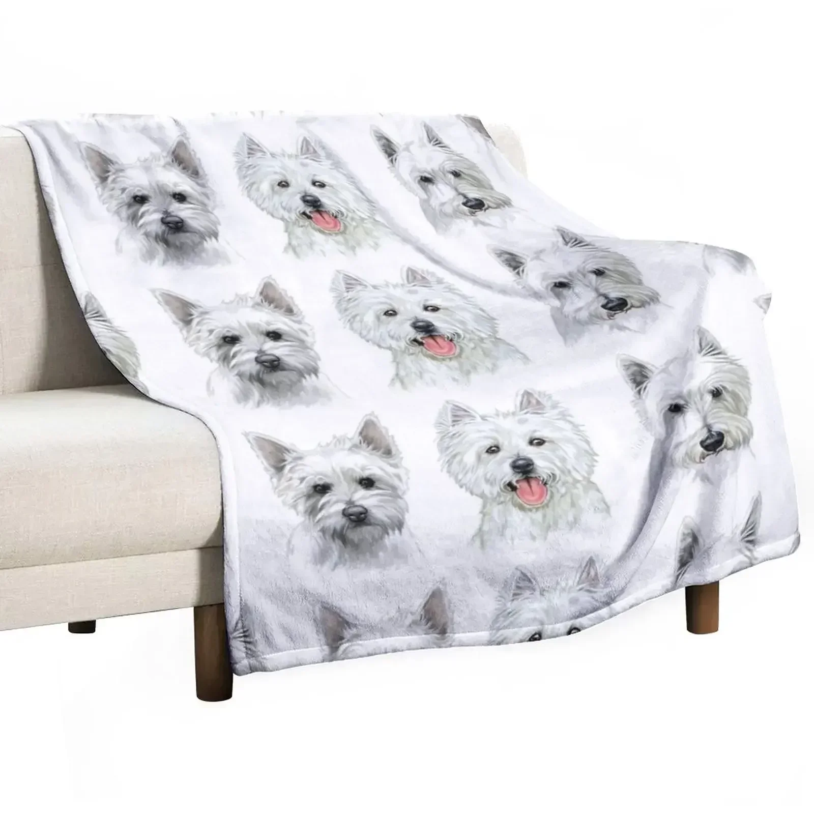 

Westies Throw Blanket Cozy Sofa Blanket for TV Watching Napping