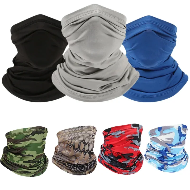 AliExpress Ice Silk Face Cover mask Neck Tube Quick-drying Outdoor Fishing Cycling Magic Motorcycle Breathable Bandana UV Protection Scarf