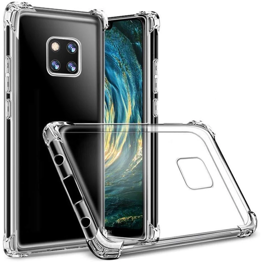 Reinforced Corner Soft TPU Clear Shockproof Case Cover for Huawei Mate 20 Pro 20Pro Lite 20Lite Couqe Funda