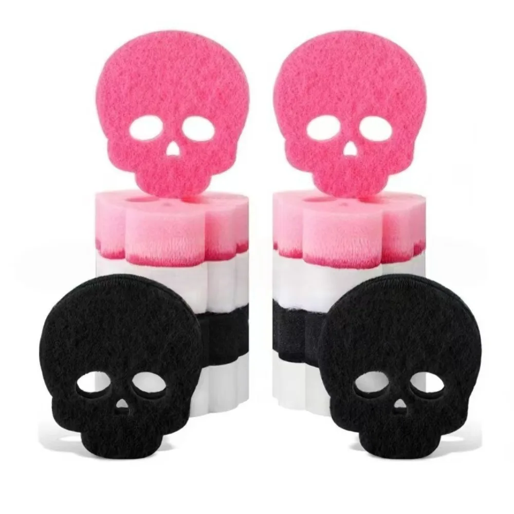 3-10Pcs Halloween Three-layer Composite Printed Sponge Wipe Cleaning Pot Cleaning Brush Kitchen Oil Stain Cleaning Tool