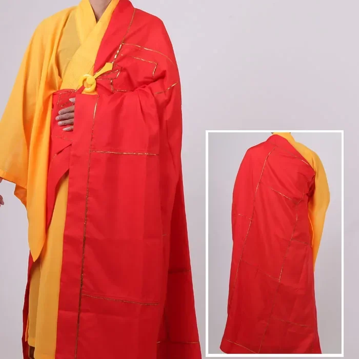 

Adults Buddhist Monk Meditation Red Color Clothing Robes Monks Confession Long Gown Haiqing Monk Clothes Cloak